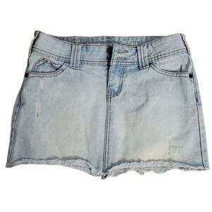 Industrial cotton Denim Mini skirt  